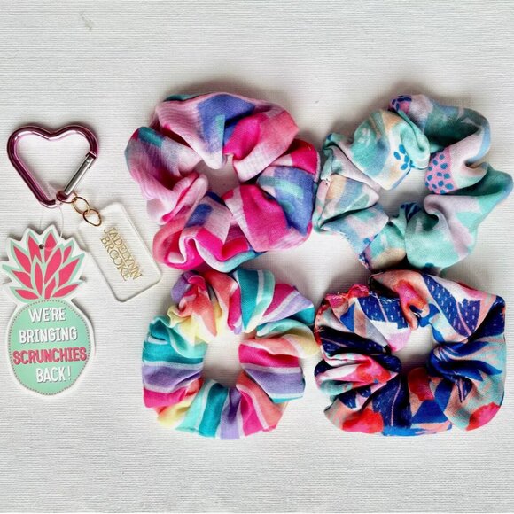 NWT! NEW! 4 JADELYNN BROOKE 3 HAPPY HOOLIGANS SCRUNCHIES PACK RAINBOW HAIR TIES - Picture 3 of 11